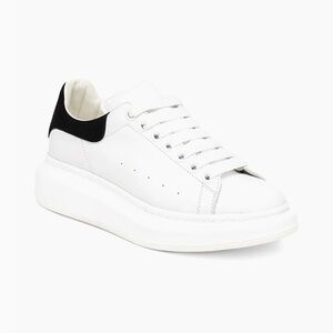 McQueen Women's Oversized Embossed Logo Colorblocked Suede Sneakers